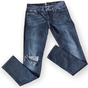 7 for All Mankind Roxanne low rise distressed skinny dark size 28 classic denim